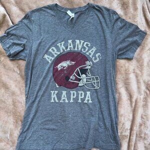 Athletic Grey Arkansas Razorbacks Kappa V-Neck T-Shirt -- Size Medium